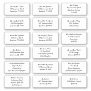 Set 18 Anschrift des Empfängers Aufkleber