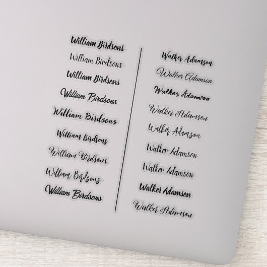 (Set 18) Transparente einfache Namensaufkleber Aufkleber