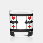 Set 1 Art-Deco-Kartenspiel-Anzug mit Monogramm Whiskyglas (Rückseite)