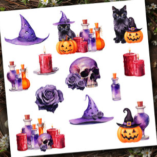 Set 1 Halloween Farbige Vinyl-Aufkleber nach Maß Aufkleber