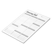 Set 1 Lebensmittelliste Notepad Notizblock (angewinkelt)