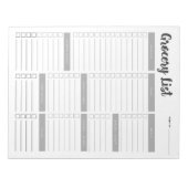 Set 1 Lebensmittelliste Notepad Notizblock (Vorderseite)