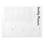 Set 1 Wochenplaner Notepad Notizblock (Vorderseite)