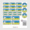 Set - 24 Namensaufkleber Fußball blau grün |   