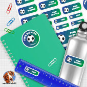 Set - 24 Namensaufkleber Fußball Farbverlauf |   Aufkleber