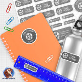 Set - 24 Namensaufkleber Fußball Tafel | Aufkleber