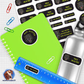 Set - 24 Namensaufkleber Panther schwarz | Aufkleber