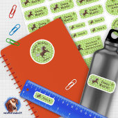 Set - 24 Namensaufkleber Pferde Sterne grün | Aufkleber