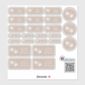 Set - 24 Namensaufkleber Pusteblume - braun |  Aufkleber (Blatt)