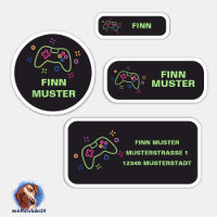 Set - 24 Namensaufkleber Spielecontroller | 