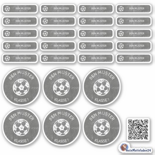 Set - 26 Namensaufkleber Fußball Tafel | Aufkleber (Vorderseite)