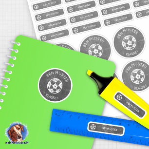 Set - 26 Namensaufkleber Fußball Tafel Aufkleber