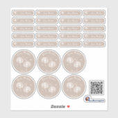 Set - 26 Namensaufkleber Pusteblume - braun | Aufkleber (Blatt)