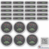 Set - 26 Namensaufkleber Spielecontroller | Aufkleber (Vorderseite)