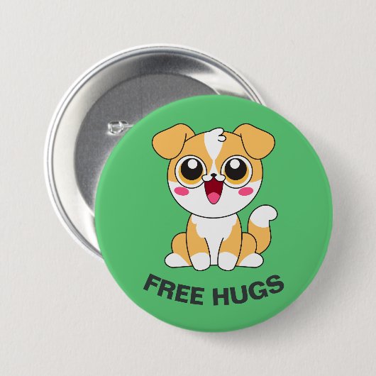 Set 2 - Hunde-Button - "Gratis-Hugs" Button (Vorne & Hinten)