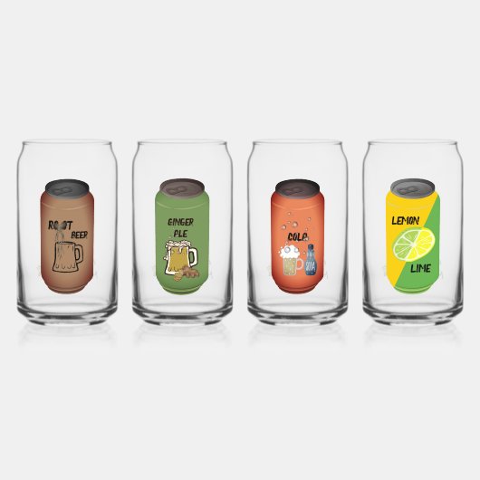 Set 2 "Soda" Trinkbehälter Set kann Glas (Vorderseite)