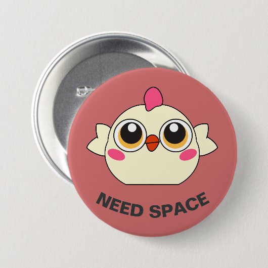 Set 2 - Vogel-Button - "Need Space" Button (Vorne & Hinten)