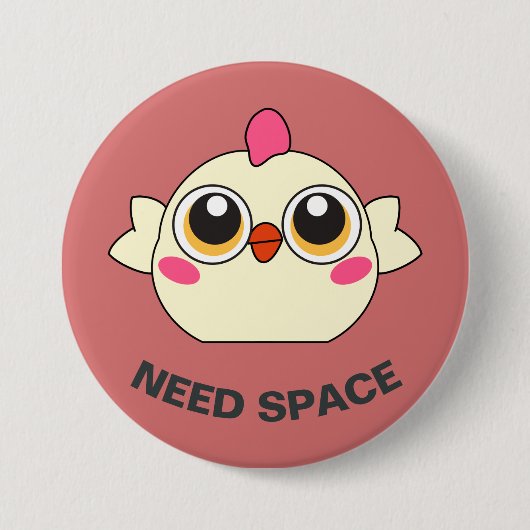 Set 2 - Vogel-Button - "Need Space" Button (Vorderseite)