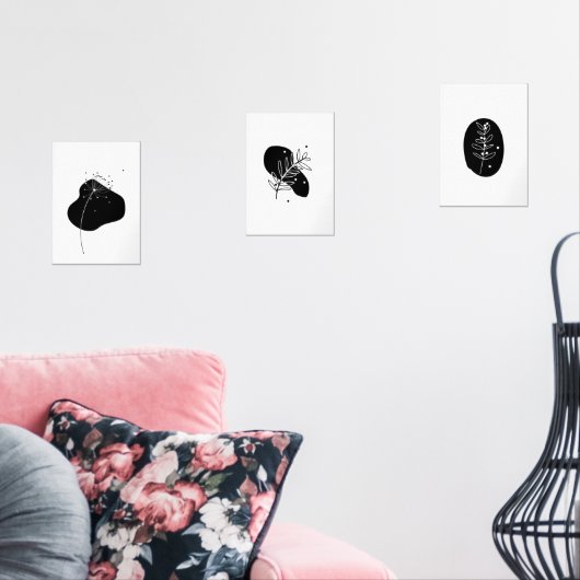 Set 3 Abstraktes geometrisches Poster (Wohnzimmer)
