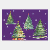 Set 3 Elegante Night Christmas Tree Geschenkwraps Geschenkpapier Set (Vorderseite 3)