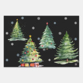 Set 3 Elegante Night Christmas Tree Geschenkwraps Geschenkpapier Set (Vorderseite 2)
