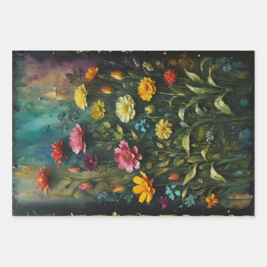 Set 3 - Farbgarten - Deko - Geschenkpapier Set (Vorderseite 2)