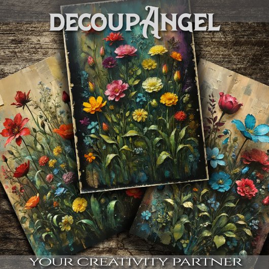 Set 3 - Farbgarten - Deko - Geschenkpapier Set