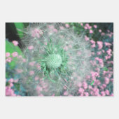 Set 3 Löwenzahn wünscht Samenkopf Geschenkpapier Set (Vorderseite 2)