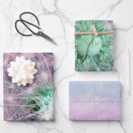 Set 3 Löwenzahn wünscht Samenkopf Geschenkpapier Set