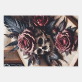 Set 3 - Rose Skull und Scarlet #1 - Decoupage Geschenkpapier Set (Vorderseite)