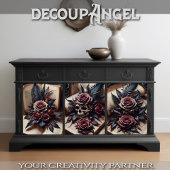 Set 3 - Rose Skull und Scarlet #1 - Decoupage Geschenkpapier Set