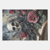 Set 3 - Rose Skull und Scarlet #2 - Decoupage Geschenkpapier Set (Vorderseite)