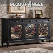 Set 3 - Rose Skull und Scarlet #2 - Decoupage Geschenkpapier Set