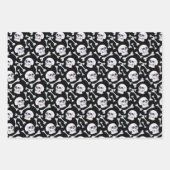 Set 3 Schädel und Krebse Weiß Geschenkpapier Set (Vorderseite 3)