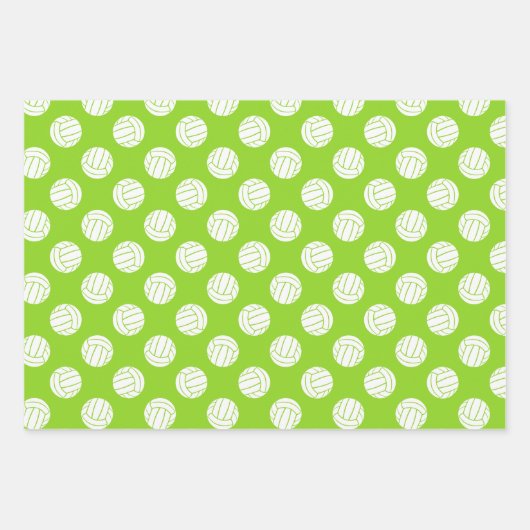Set 3 zur Koordinierung der hellgrünen Volleyball Geschenkpapier Set (Vorderseite 2)