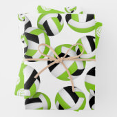 Set 3 zur Koordinierung der hellgrünen Volleyball Geschenkpapier Set (Beispiel)
