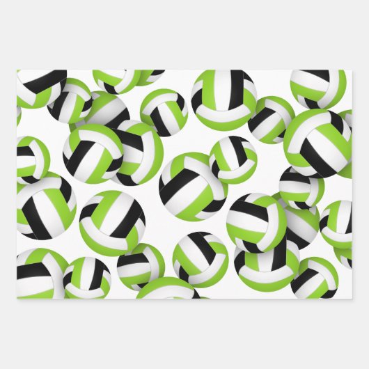 Set 3 zur Koordinierung der hellgrünen Volleyball Geschenkpapier Set (Vorderseite)