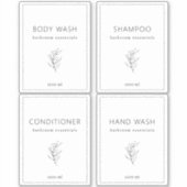 Set 4 Custom Vinyl Waterproof Bathroom Labels (Vorderseite)