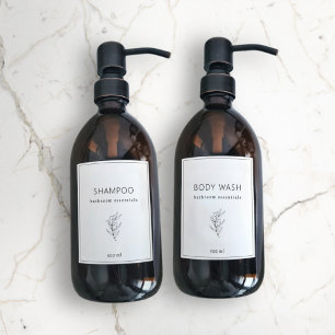 Set 4 Custom Vinyl Waterproof Bathroom Labels