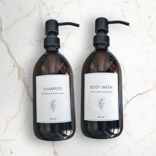 Set 4 Custom Vinyl Waterproof Bathroom Labels