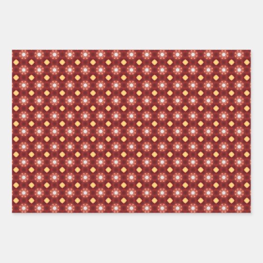 Set 4 für Fuzz geometrisches Muster Geschenkpapier Set (Vorderseite)