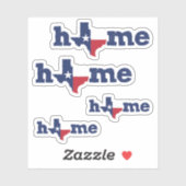 Set 4 Texas Zuhause - Lone Star Staat Custom-Cut Aufkleber (Blatt)