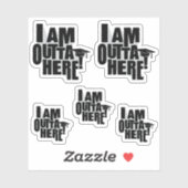 Set 5 Ich bin draußen hier! Abschluss benutzerdefi Aufkleber (Blatt)