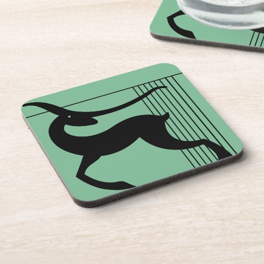 Set 6 Art Deco Deer Untersetzer (Linke Seite)