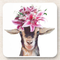 Set 6 Cork Back Untersetzer Lilly the Goat