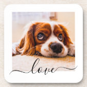 Set 6 Liebe von Foto-Vorlage Weiß Getränkeuntersetzer (Vorderseite)