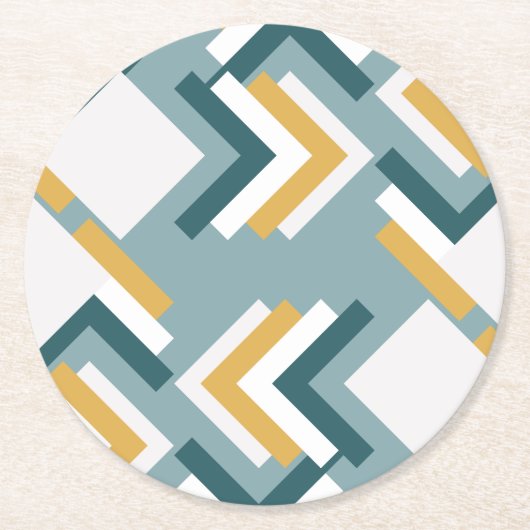 Set 6 posavasos de cartón con diseño geométrico runder pappuntersetzer (Vorderseite)