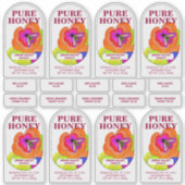 Set 8 Pop Art Blume Transparent Honey Jar Food Aufkleber (Vorderseite)