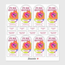 Set 8 Pop Art Blume Transparent Honey Jar Food