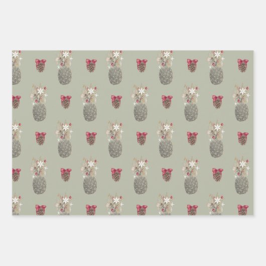 Set A, Weihnachtswrapping Paper im hawaiianischen  Geschenkpapier Set (Vorderseite 3)